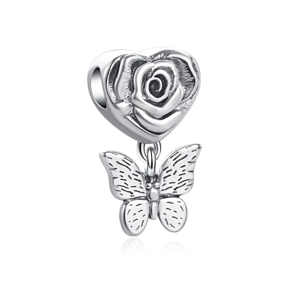 2025 Neu in Original 925 Sterling Silber Bunte Exquisite Schmetterling Serie Charm Fit Armband Halskette DIY Frauen Schmuck Geschenk