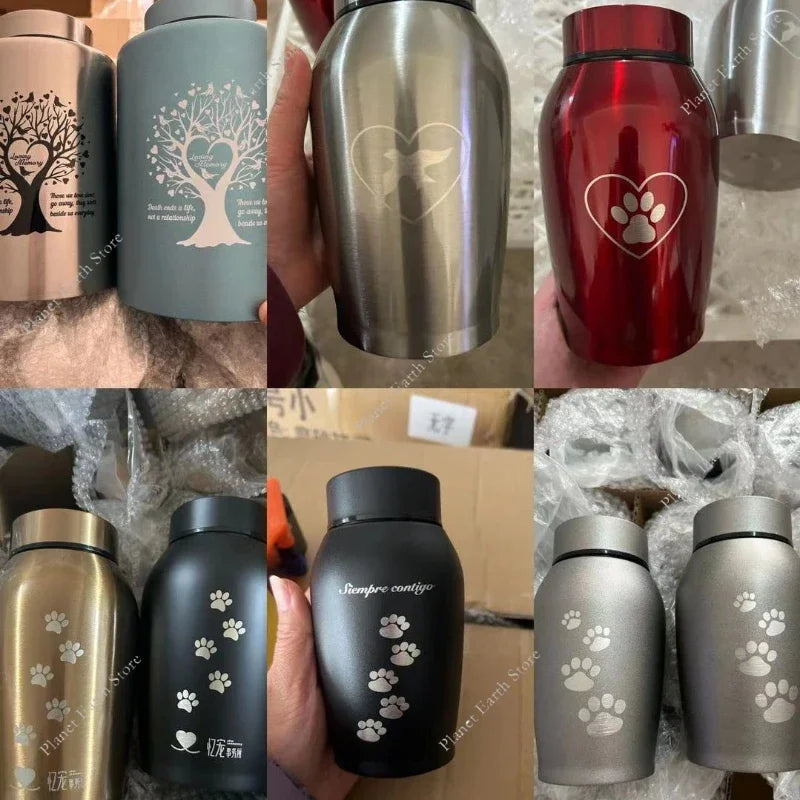 2025, neue Edelstahl-Urne für Hunde, Katzen, Vögel, Maus, Feuerbestattung, Asche, Urne für Asche, für Haustiere, versiegelte Beerdigung für Hunde, Haustier-Souvenir-Glas