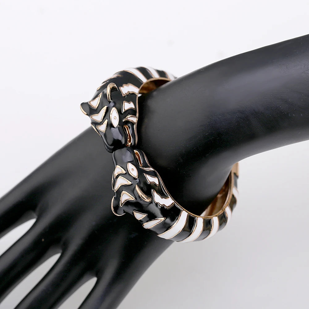 Kaymen neue Emaille bunte Tiger Armreif Manschette Armband für Frauen Mädchen Aussage mehrfarbige Mode Armreif Schmuck 15 Farben