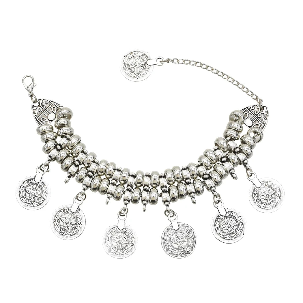 Vintage Münze Quaste Charm Armband für Frauen Männer Gypsy Boho Sommer Strand Chic Festival Handkette türkisch afghanisch indischer Schmuck