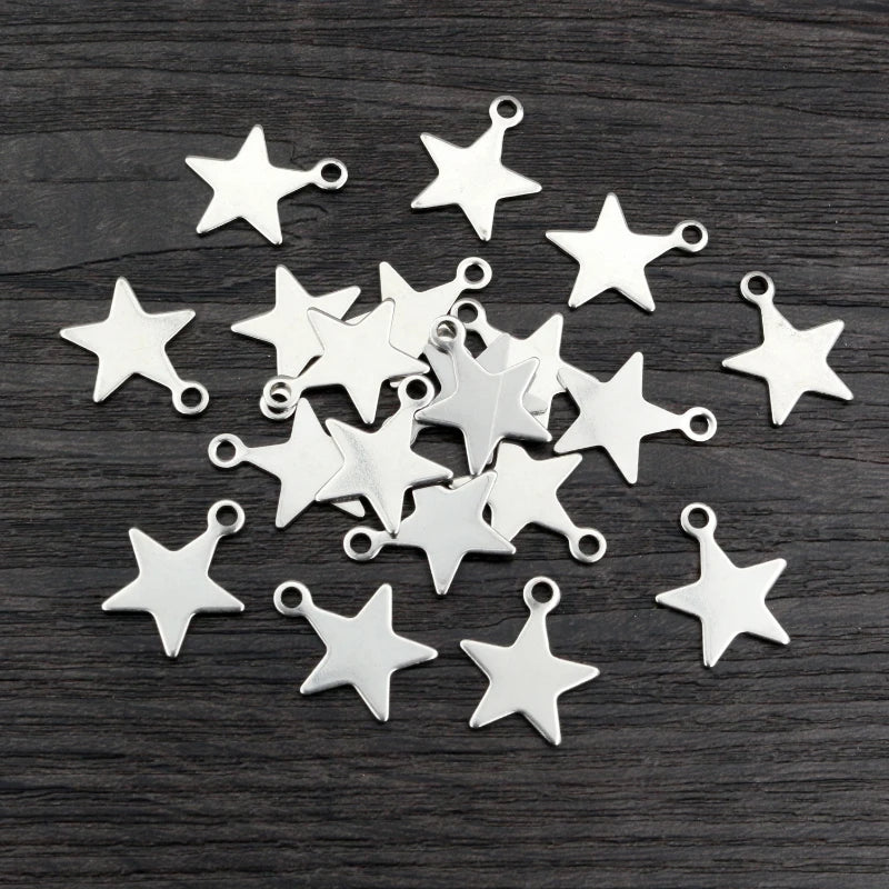 30pcs 17x14mm Kein Verblassen Charms 316 Edelstahl Stern Handamde Armband Halskette Anhänger Charms DIY Schmuck, die Entdeckungen