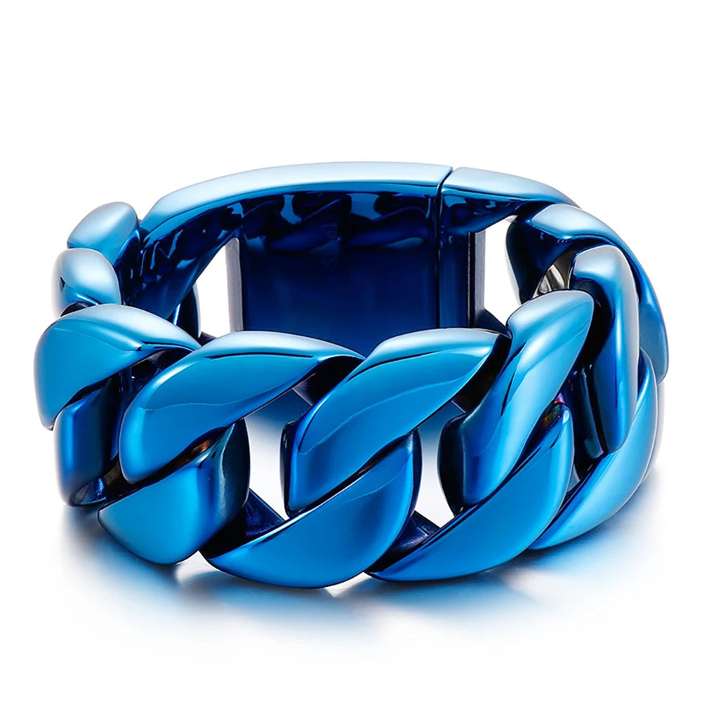 20/26/31MM 316L Edelstahl Curb Kubanisches Armband Riesige Schwere Silber Farbe Ton Schmuck Herren Frauen Biker Bike Kette Armbänder