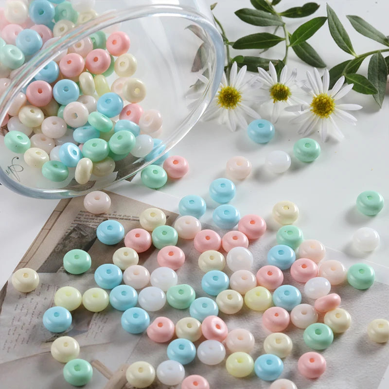 50/100 stücke 3x6mm Neue Glas Seed Bead Abacus Form Spacer Lose Perlen für DIY Schmuck Machen armband Halskette Charms Zubehör