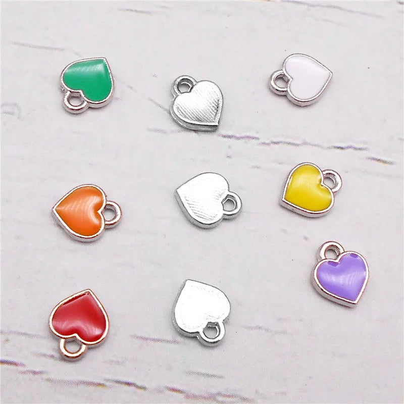20 Teile/paket Kleine Winzige Emaille Herz Charms Gemischte Farben Legierung Anhänger Für Schmuck Halskette Armband Ohrringe Zubehör Handwerk