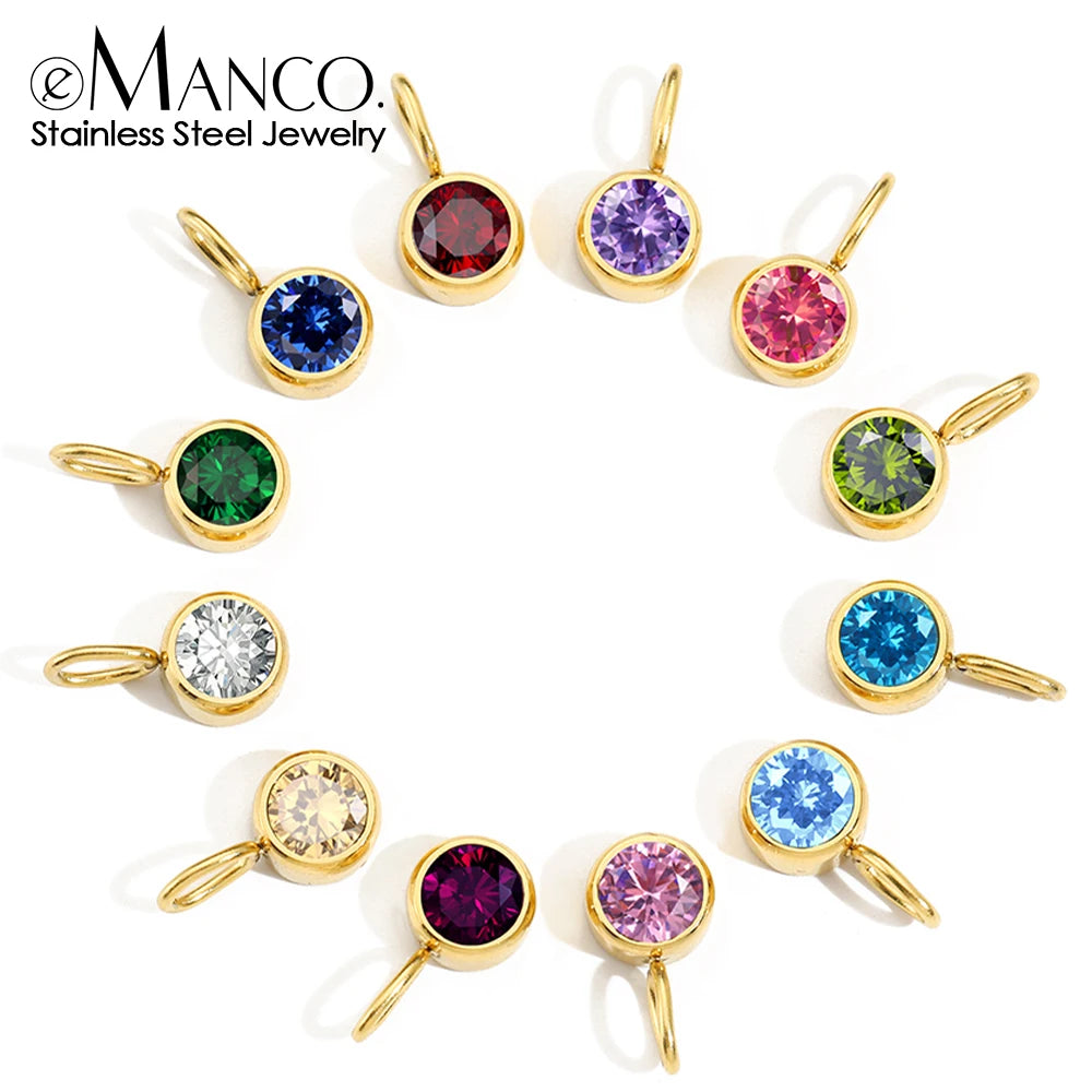 eManco Geburtssteine-Set, Edelstahl-Charm, Factory Outlet, 48-Stunden-Versand, Horoskope, Schmuck