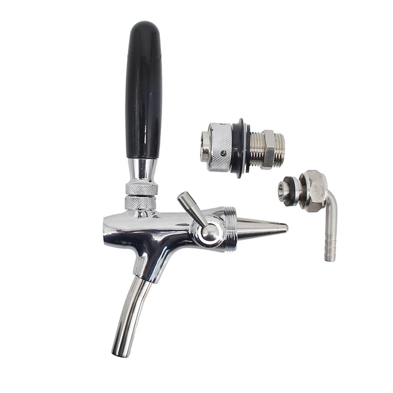 Standard Europäischen Bier Flow Control Wasserhahn mit 50mm Schaft & 8mm Ellenbogen Saitenhalter G5/8 "Einstellbare bier Tap Homebrew Fass Bar