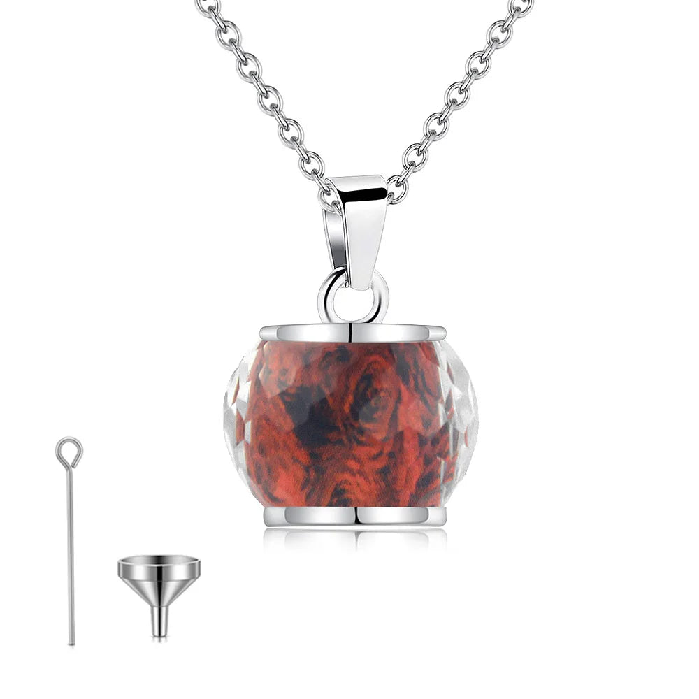 Rose Blume Einäscherung Urne Halskette für Asche Edelstahl Denkmal Einäscherung Schmuck Andenken Anhänger Halskette für Frauen Mädchen