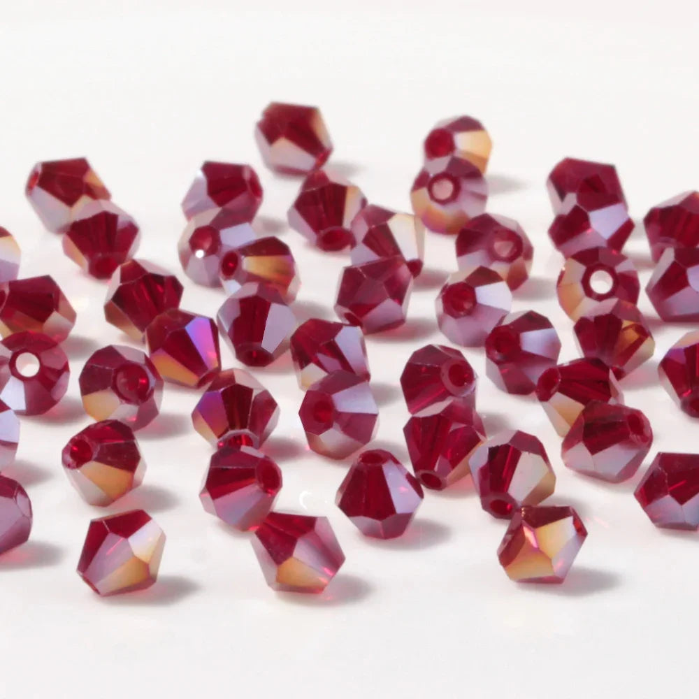 3 4 6 8 MM Rote Tschechische Runde Glaskugel Perlen Für DIY Armband Schmuck Machen Handwerk Zubehör Lose Doppelkegel Kristall Facted Bead