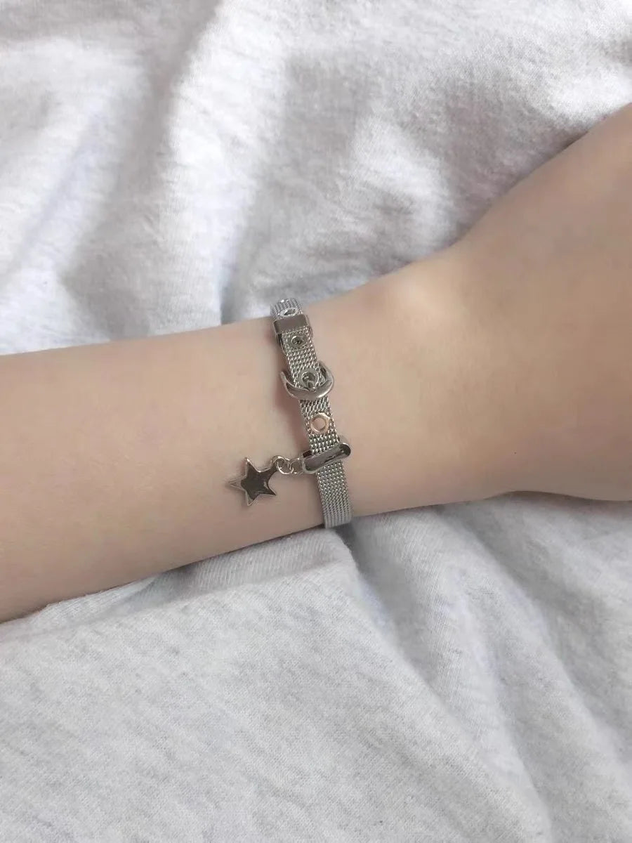 Harajuku Süße Mädchen Stern Charms Armbänder Nette Punk Coole Pentagramm Armreifen Armband für Frauen Party Club Koreanische Mode Schmuck