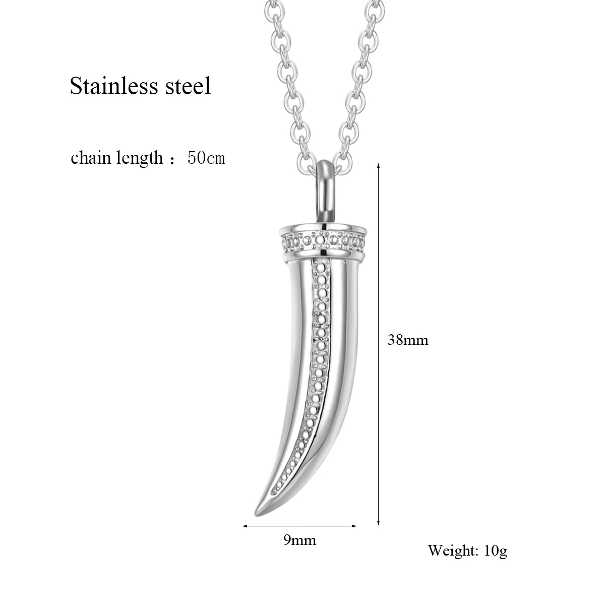 Persönlichkeit Edelstahl Wolf Zähne Feuerbestattung Urne Anhänger Halskette für Frauen Männer Andenken Memorial Asche Schmuck