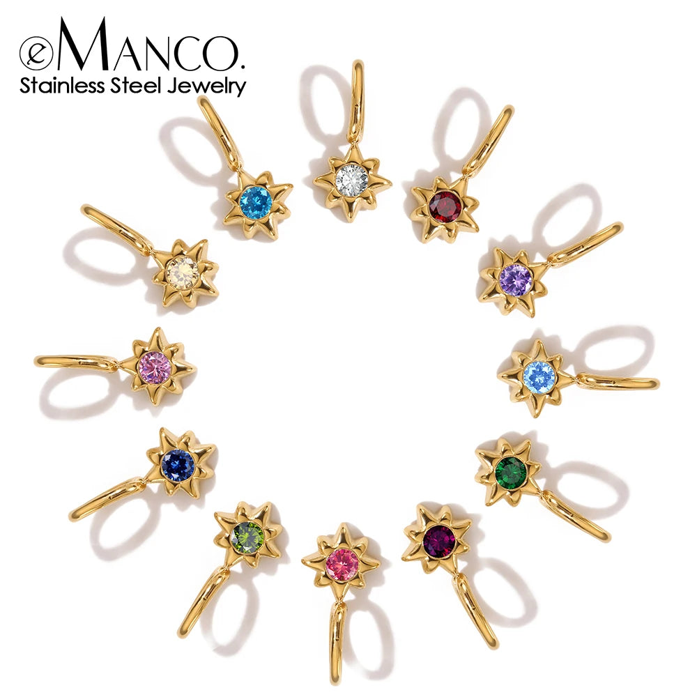 eManco Geburtssteine-Set, Edelstahl-Charm, Factory Outlet, 48-Stunden-Versand, Horoskope, Schmuck
