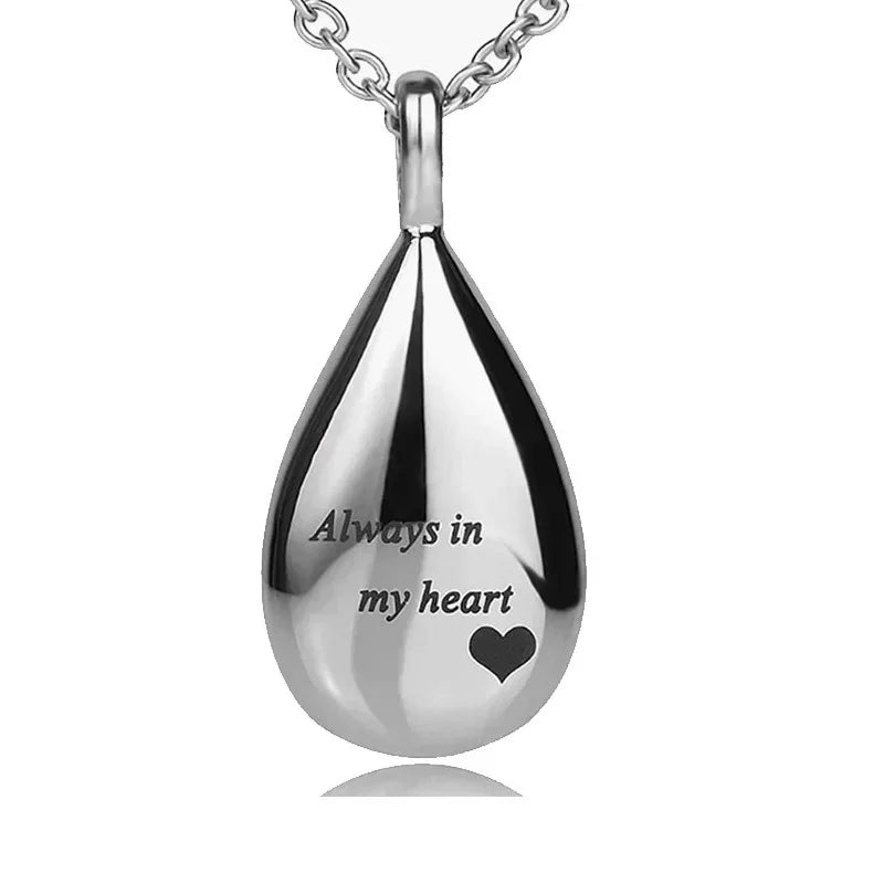 Neue Haustier Urne Anhänger Edelstahl Teardrop Schmuck Katze Hund Mourning Liefert Flasche Andenken Halskette Memorial Pet Produkte