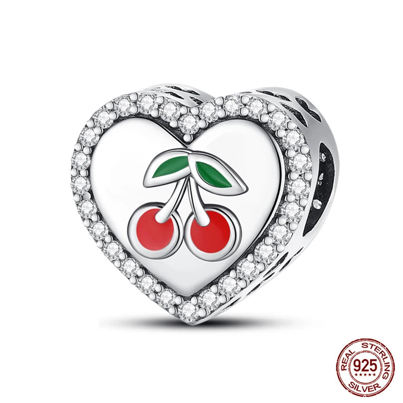 Charms aus 925er-Sterlingsilber, romantische Herz-Serie, Perlen, passend für Qikaola 925 Original-Armbänder, DIY-Schmuck zum Muttertag, Geschenke