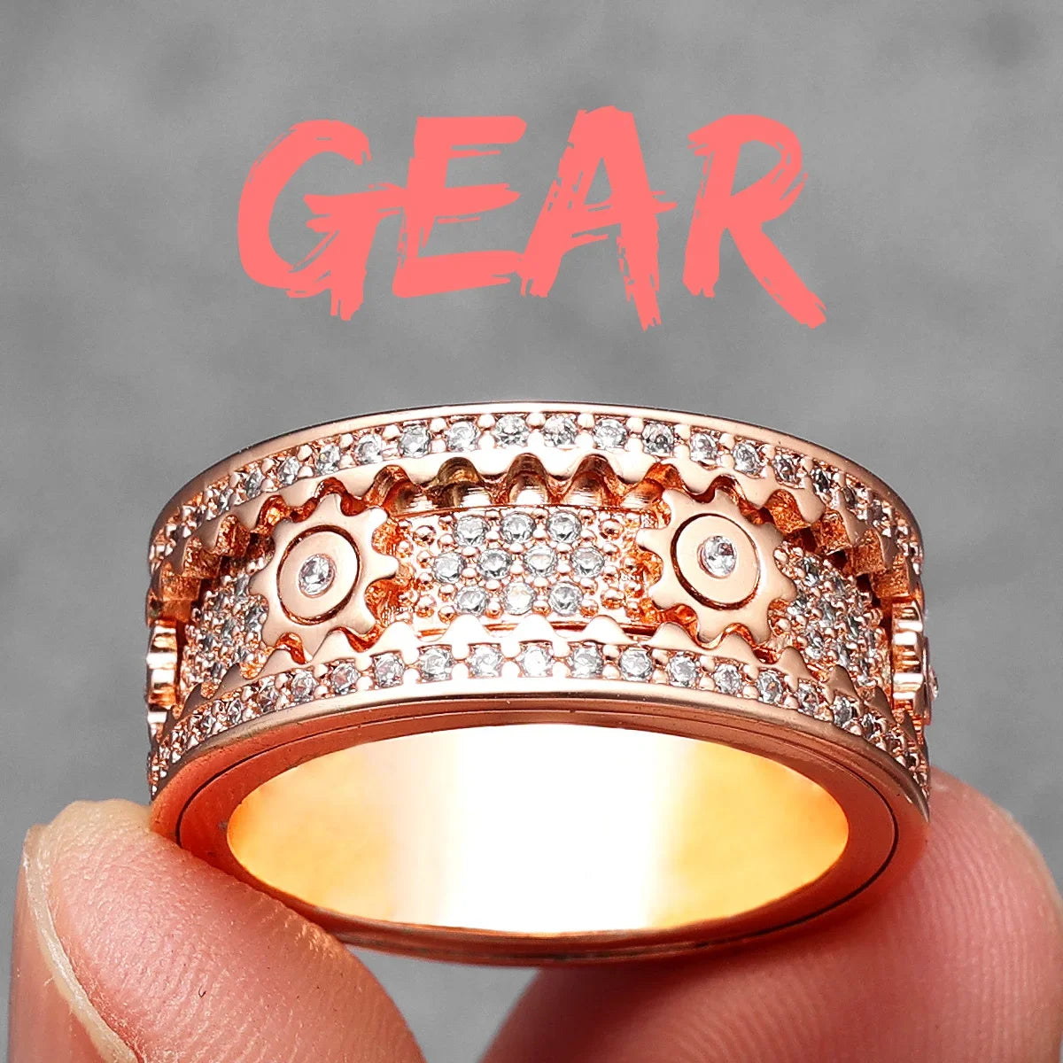 Fidget Spinner Edelstein Getriebe Männer Ringe Edelstahl Frauen Schmuck Punk Neu in Rock Hip Hop Mode Accessoires Geschenk Großhandel
