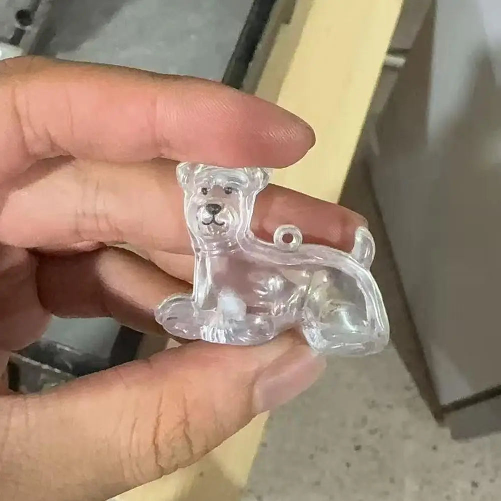 Klarer Tierhaar-Schlüsselanhänger, niedlicher Hund, Fell, Andenkenhalter, kreativer transparenter Tierhaar-Gedenkkollektions-Anhänger für Hund/Katze