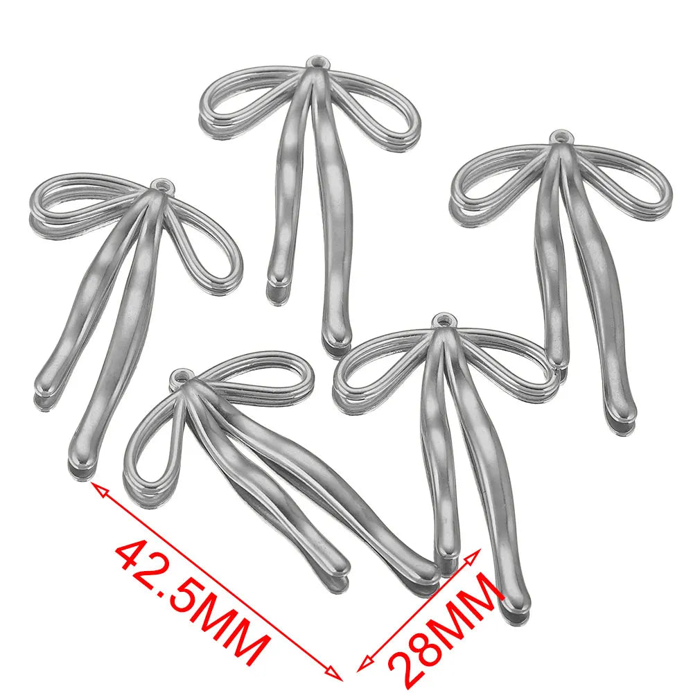 5 Stück Edelstahl Charms Bogen Charm vergoldet Charm DIY Ohrringe Armband Schmuckherstellung Materialien Handwerk Großhandel Bulk