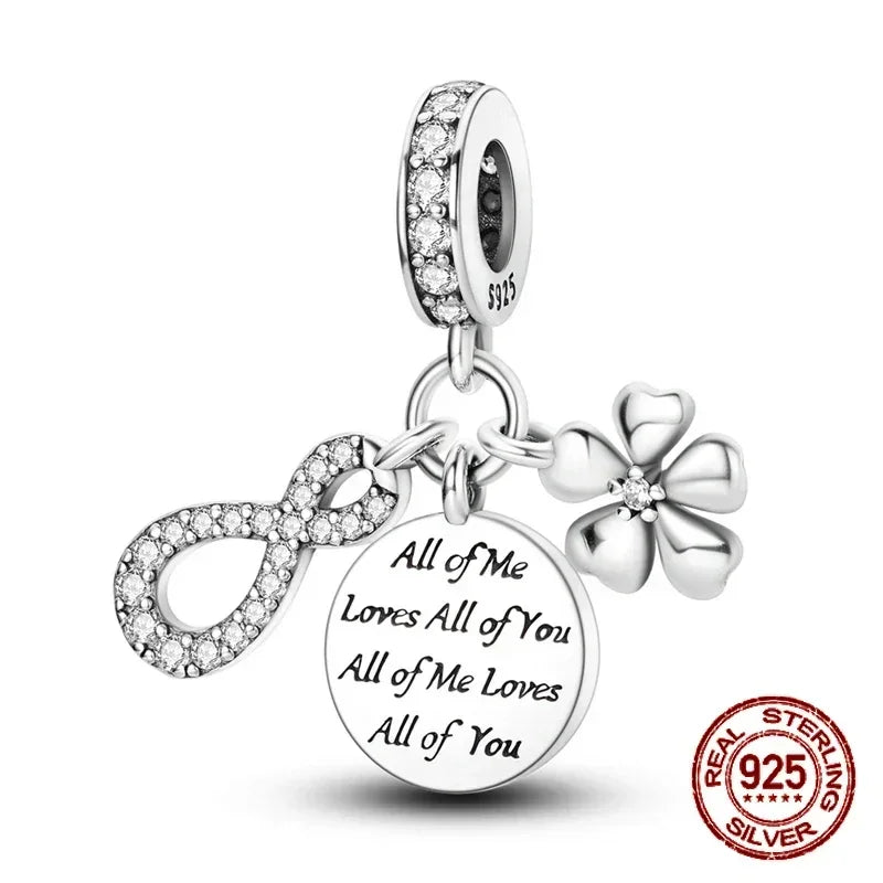 925 Sterling Silber Baum Blume Liebe für immer Familie Bead Pandent Charm Fit 4 MM Loch Durchmesser Armband DIY Bead Frau schmuck Geschenk