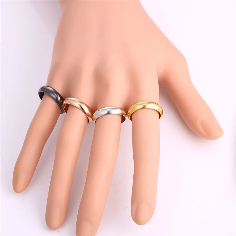 ChainsPro 5mm Einfache Plain Flache Ringe für Mann Frau Hochzeit Marke Klassische Retro Vintage Stil Unisex Täglichen Schmuck QC24