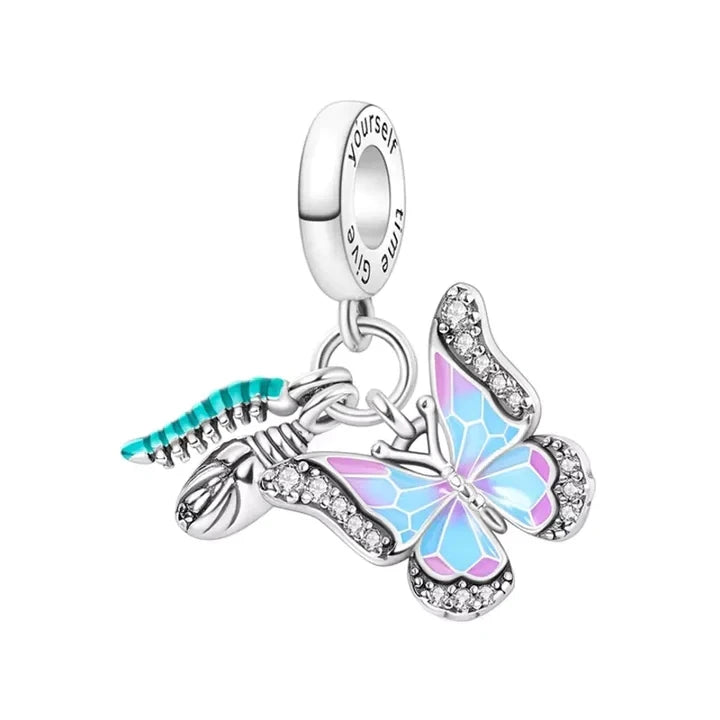 2025 Neu in Original 925 Sterling Silber Bunte Exquisite Schmetterling Serie Charm Fit Armband Halskette DIY Frauen Schmuck Geschenk