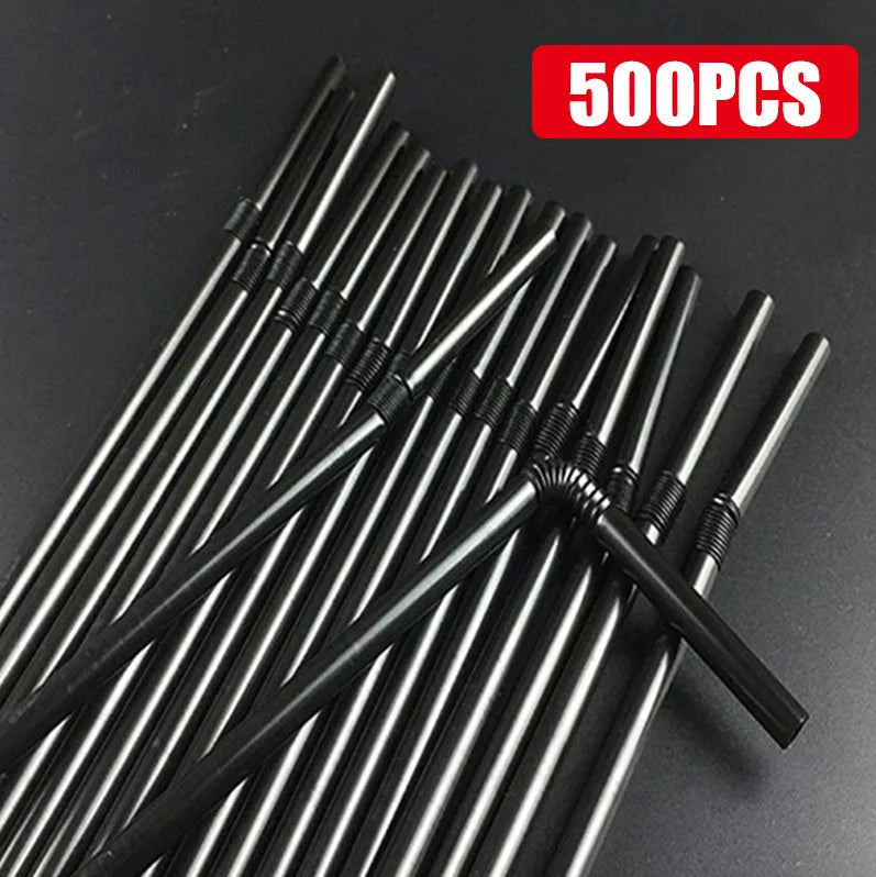 50-3000PCS Mehrfarbige Trinkhalme rietjes Milch Tee Bar Party Hochzeit Küche Home Zubehör Getränke Schwarz Stroh Großhandel