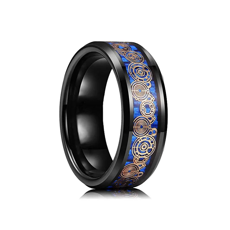 2025 Vintage Punk Große Dunkelblaue Stein Ringe für Männer Schmuck Zubehör Hochzeit Schmuck Vintage Zirkon Finger Ringe