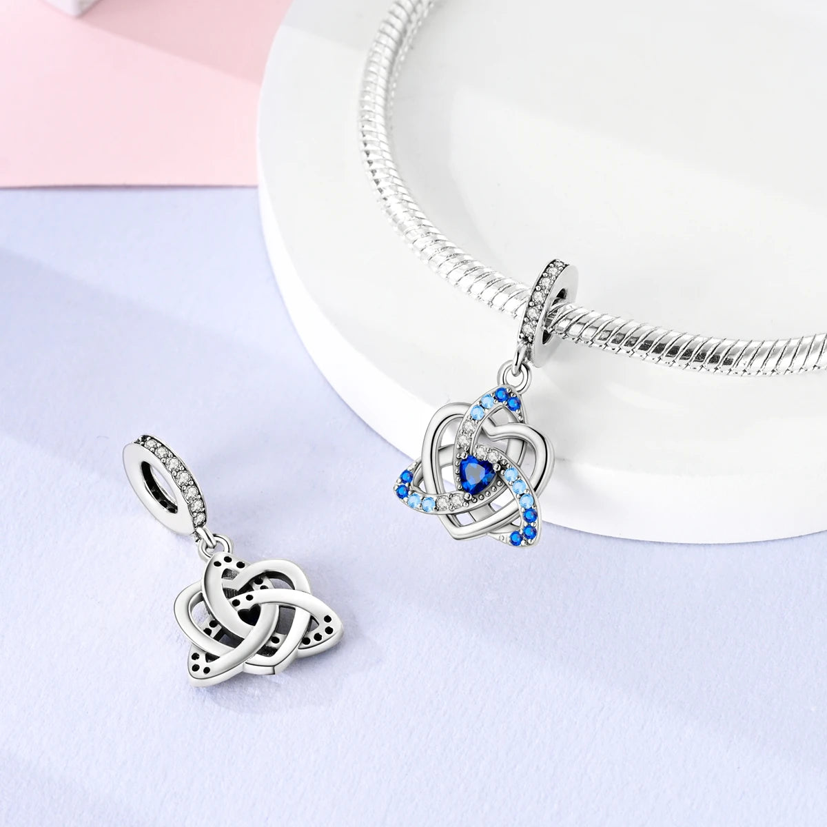 Charm-Anhänger aus Silber 925, blaue Serie, passend für Armbänder, Charms, DIY, originelle Mode-Anhänger für Schmuckherstellung