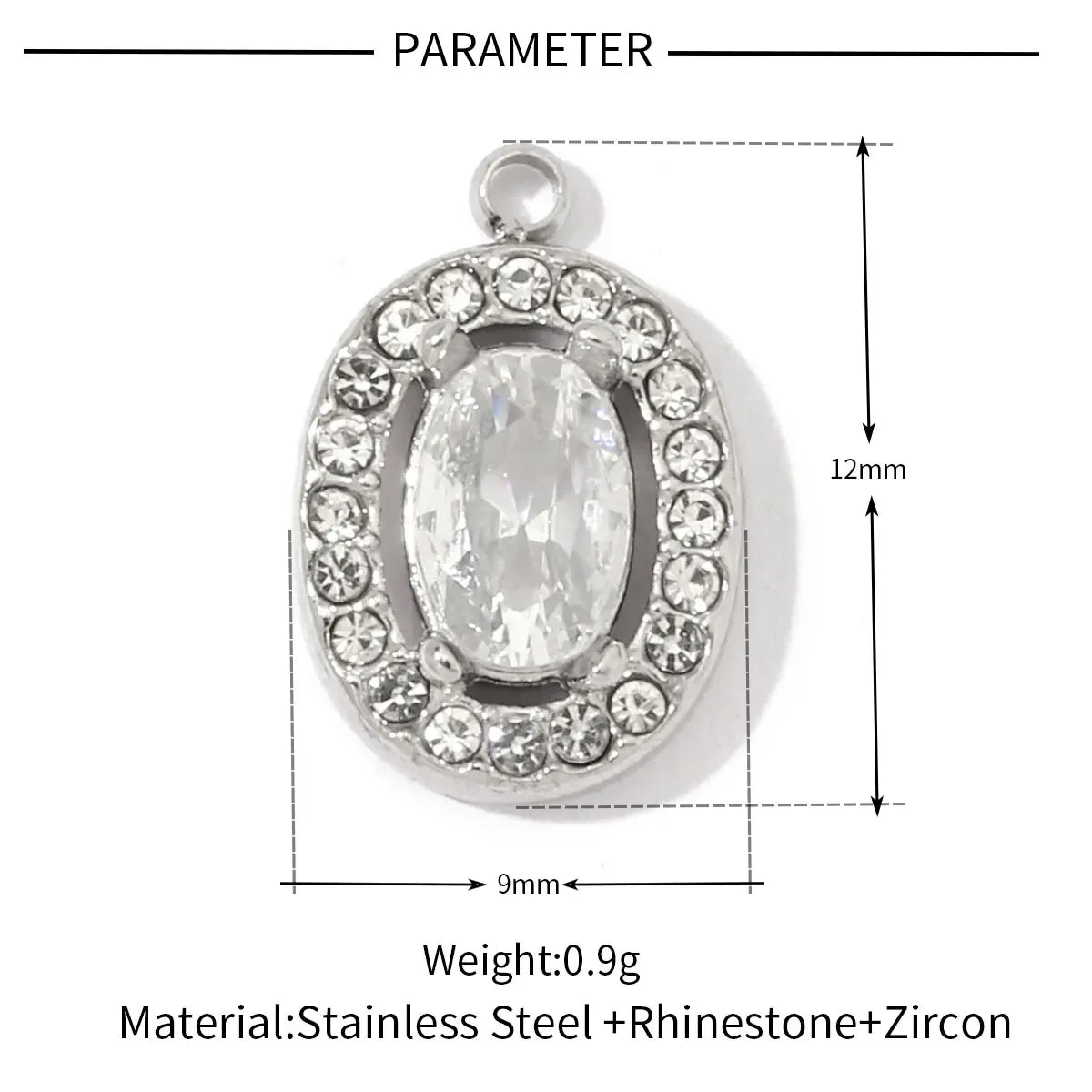 3 teile/los Mode Edelstahl Zirkon Kristall Charms Oval Stern Herz Runde Quadrat HorseeyeStone Halskette DIY Kleine Anhänger