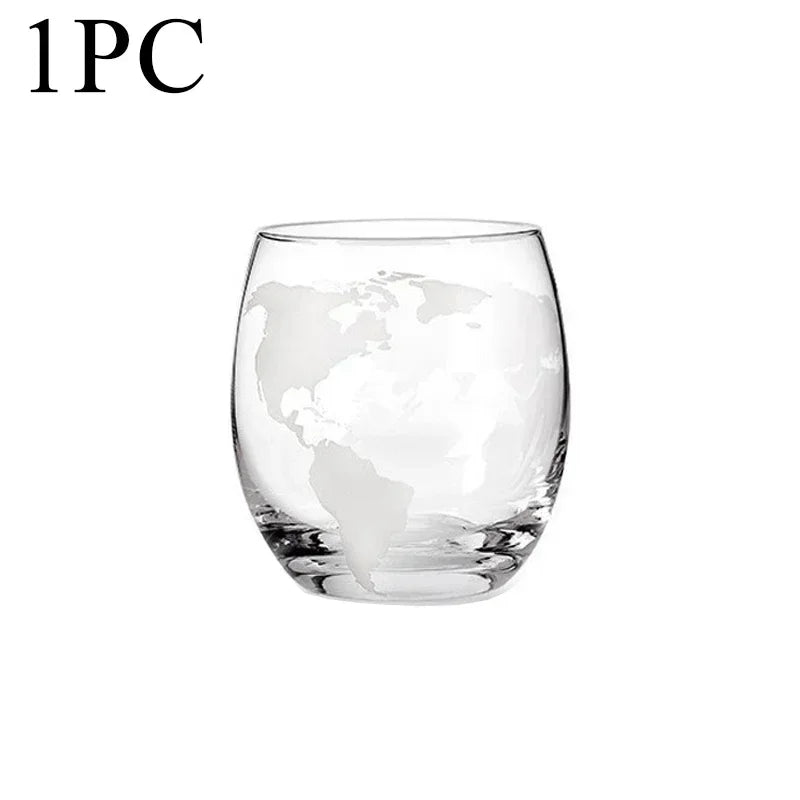 Kreatives Globus-Dekan ter-Set mit bleifreier Karaffe, exquisitem Holz ständer und 2 Whisky gläsern Whisky-Dekan ter Globe Grade-Geschenk