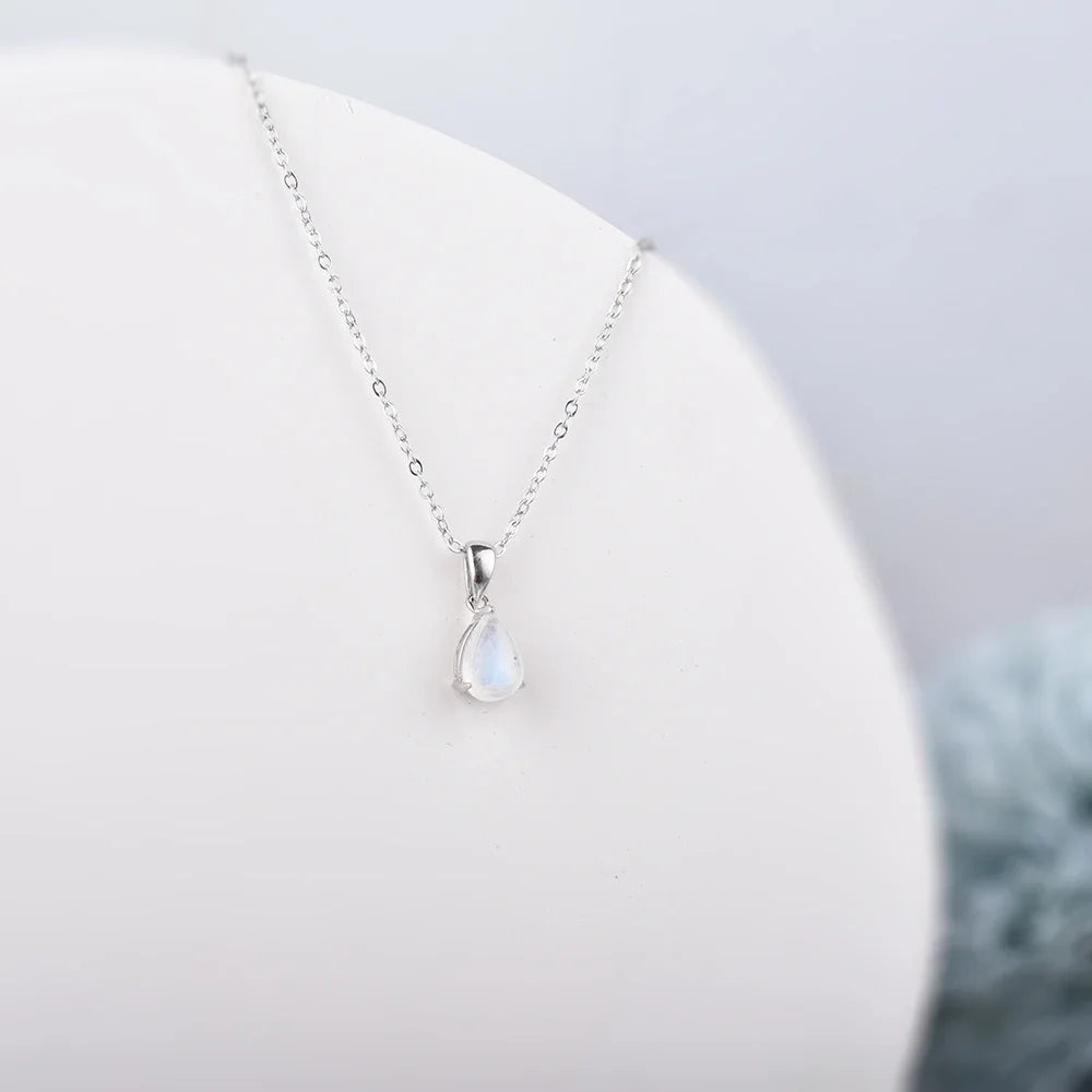 Itsmos Mondstein s925 Sterling Silber Anhänger Halskette Heil geschenke Wasser tropfen Mondstein Schmuck Mutter Geschenke für Frauen