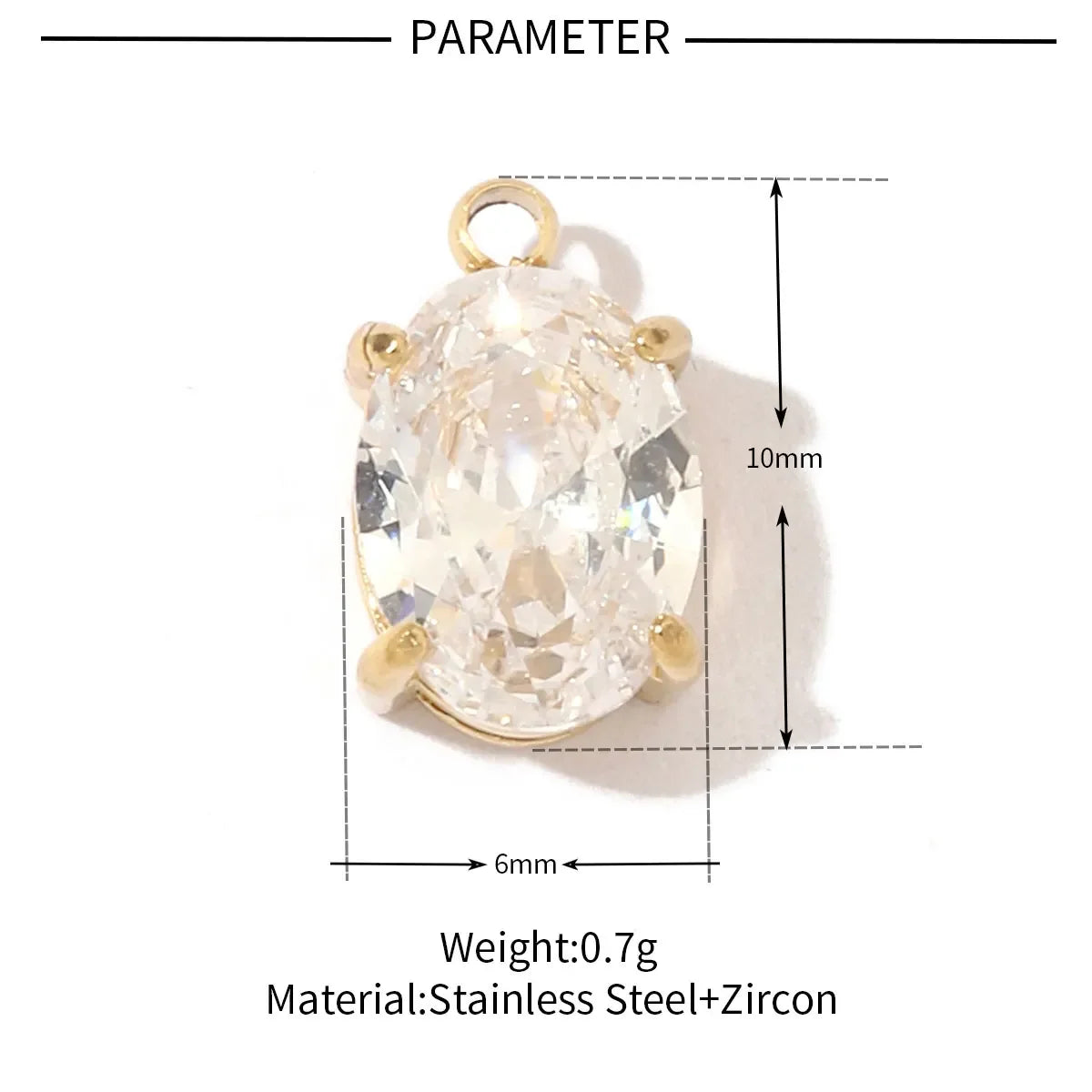 3 teile/los Mode Edelstahl Zirkon Kristall Charms Oval Stern Herz Runde Quadrat HorseeyeStone Halskette DIY Kleine Anhänger