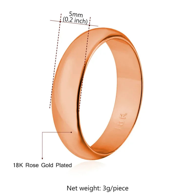 ChainsPro 5mm Einfache Plain Flache Ringe für Mann Frau Hochzeit Marke Klassische Retro Vintage Stil Unisex Täglichen Schmuck QC24