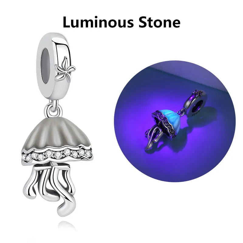 Original 925 Sterling Silber Charms Meeresschildkröte Anhänger Kristall Perlen Fit Marke Armbänder Halsketten Diy Schmuck Für Frauen