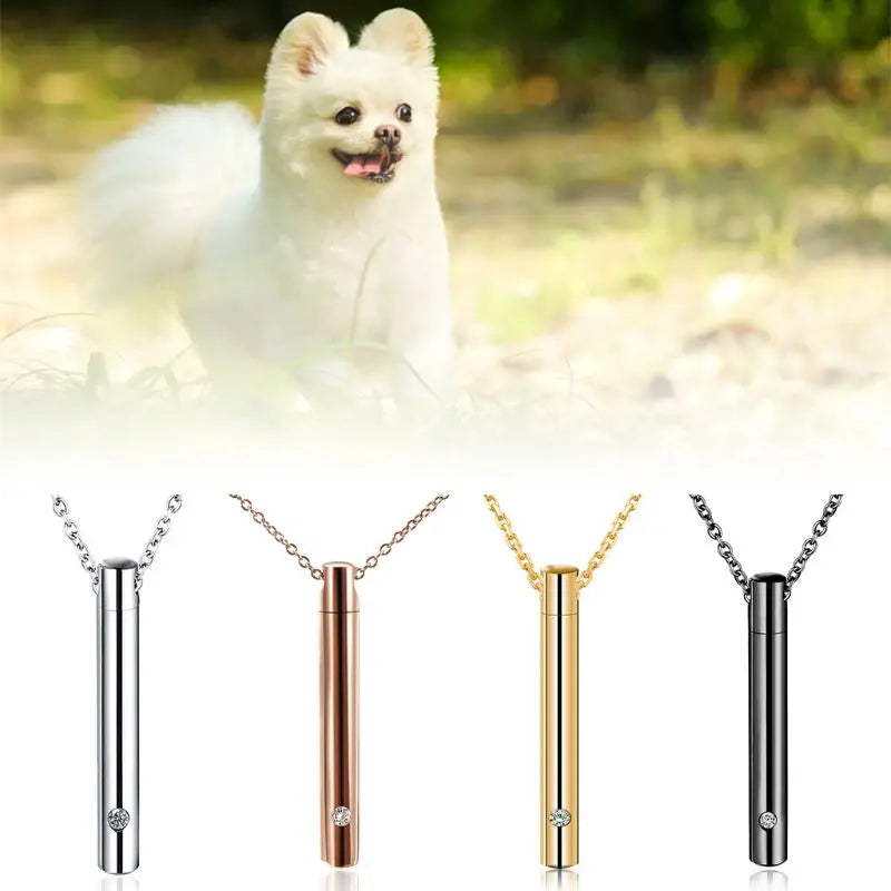 Zylinder Pet Urnen Halskette Edelstahl Katze Hund Asche Memorial Container Halter Schmuck Memorial Andenken Pendantat