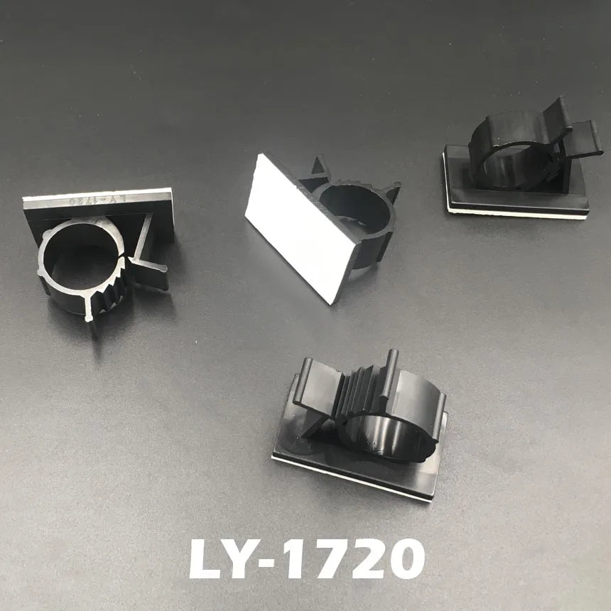 10 Stück LY-1720 17 mm Durchmesser, weiß, schwarz, Kreis, selbstklebend, klebrig, feste Halterung, Basis, verstellbare Kabelbaumklemme, Kabelclip