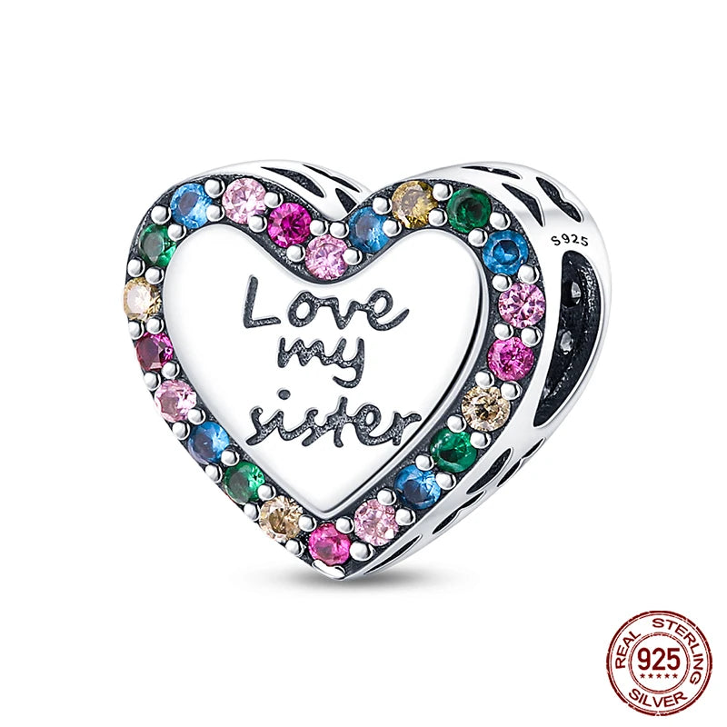 Charms aus 925er-Sterlingsilber, romantische Herz-Serie, Perlen, passend für Qikaola 925 Original-Armbänder, DIY-Schmuck zum Muttertag, Geschenke