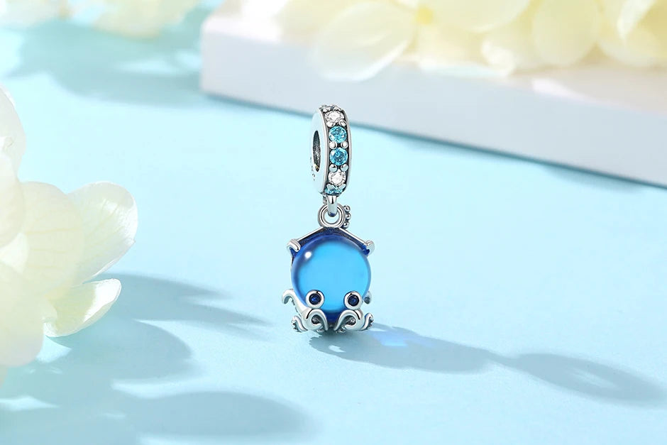 Original 925 Sterling Silber Charms Meeresschildkröte Anhänger Kristall Perlen Fit Marke Armbänder Halsketten Diy Schmuck Für Frauen