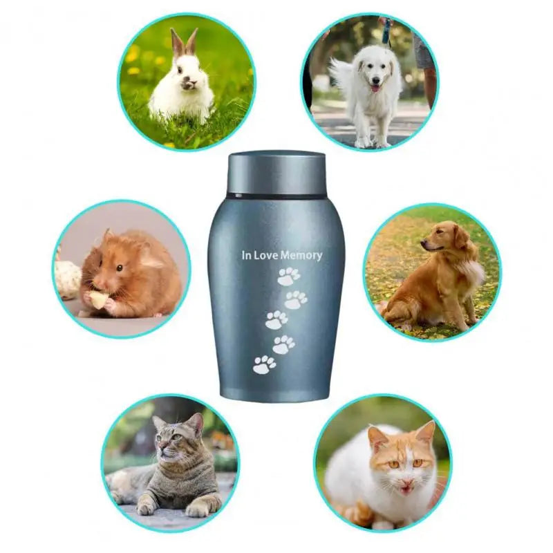 Neue mehrfarbige Edelstahl-Hundeurnen für Hunde, Katzen, Vögel, Maus, Feuerbestattung, Asche, versiegelte Beerdigung für Hunde, Haustier-Souvenir-Glas
