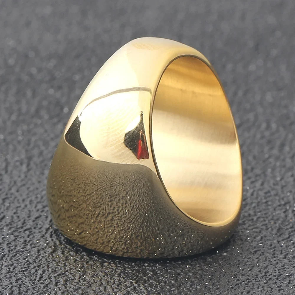 YILUOCD Siegel der sieben Erzengel-Ringe für Männer Der Schlüssel des Salomon-Rings Kabbalah Talisman Amulett Edelstahl Herrenschmuck