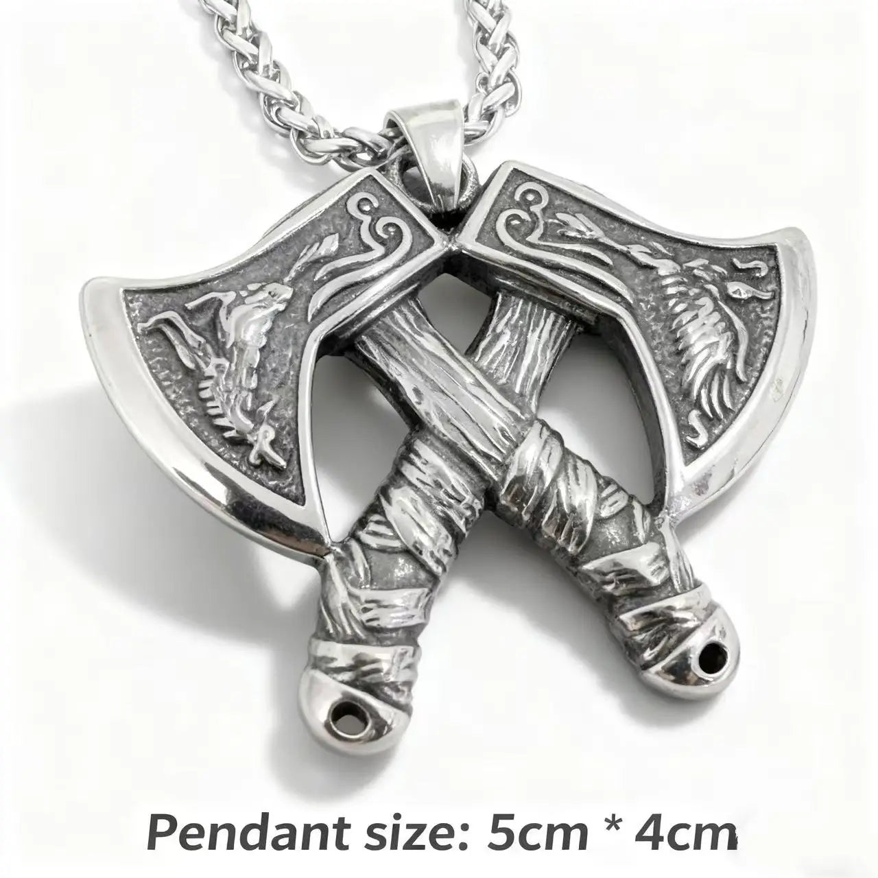 HNSP 316L Edelstahl Viking Axt Anhänger Halskette Für Männer Punk Stil Schmuck Zubehör Männliche Geschenk