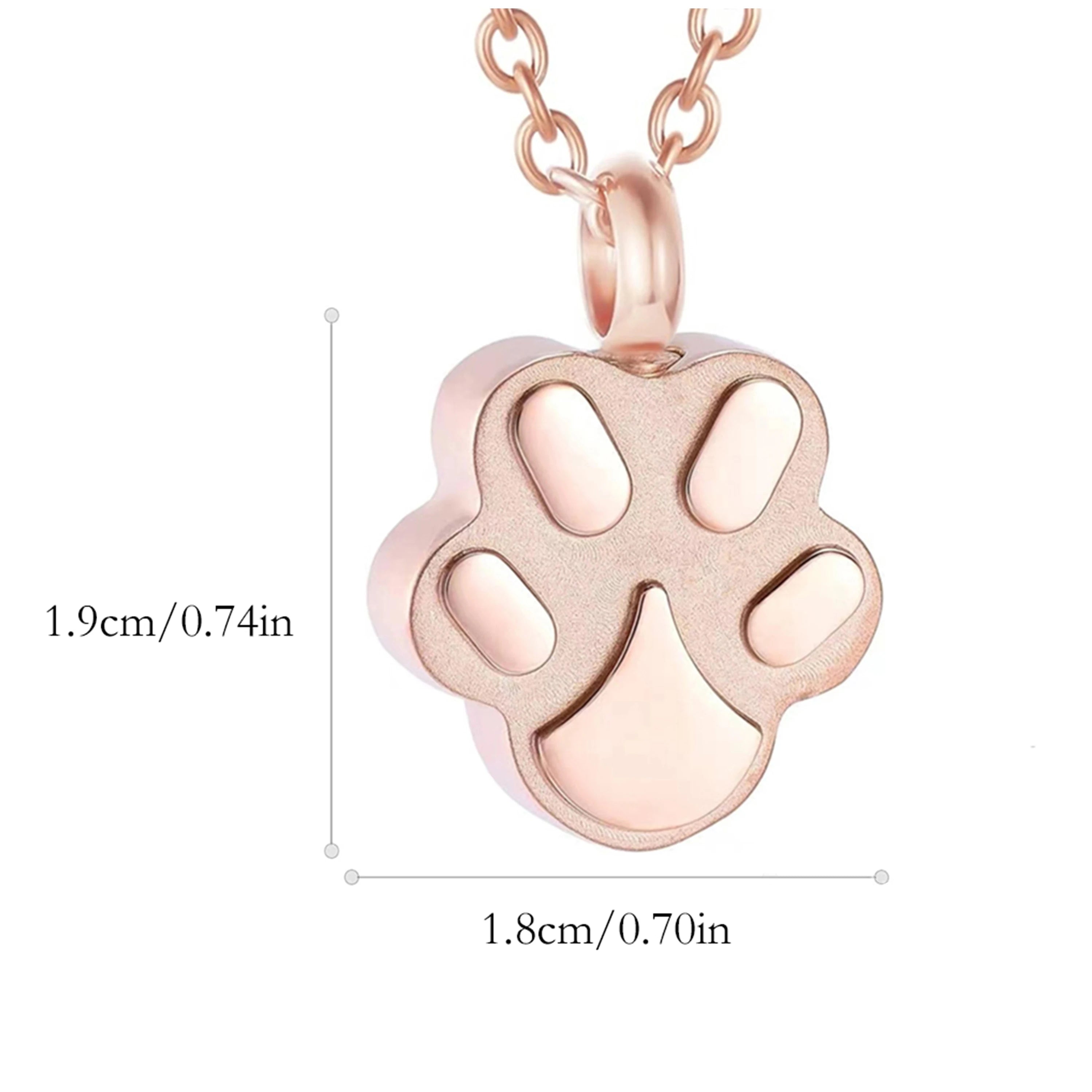 Haustier-Urnen-Halskette für Asche, Anhänger, Pfotenabdruck, Haustier-Urnen-Halskette, Gedenk-Andenken-Schmuck für die Asche von Haustieren/Hunden/Katzen