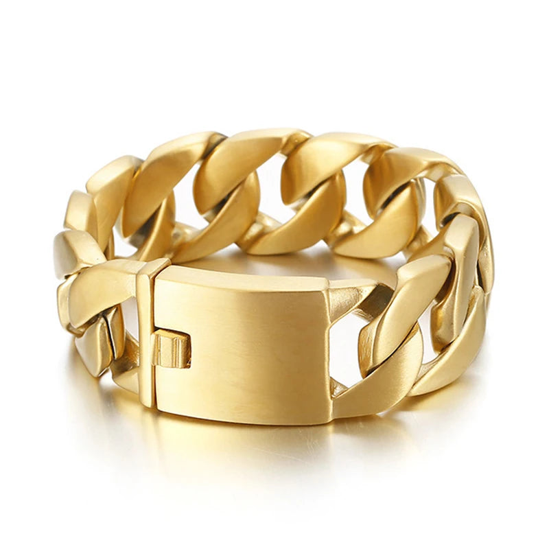 20/26/31MM 316L Edelstahl Curb Kubanisches Armband Riesige Schwere Silber Farbe Ton Schmuck Herren Frauen Biker Bike Kette Armbänder