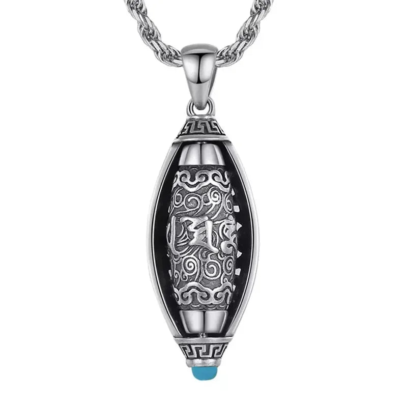 Mode Sechs-charakter Schrift Buddha Halskette für Männer und Frauen Retro Hohl Muster Gebet Räder Anhänger Schmuck Zubehör