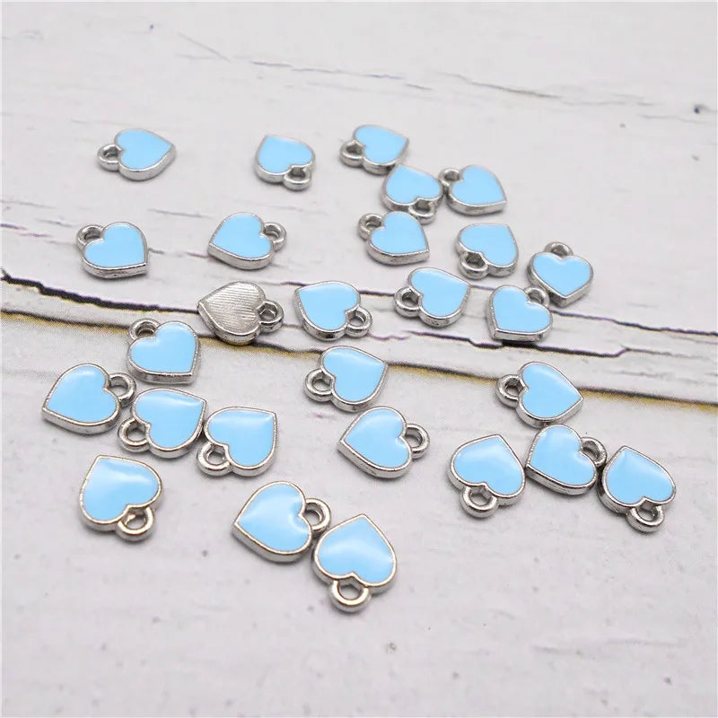 20 Teile/paket Kleine Winzige Emaille Herz Charms Gemischte Farben Legierung Anhänger Für Schmuck Halskette Armband Ohrringe Zubehör Handwerk