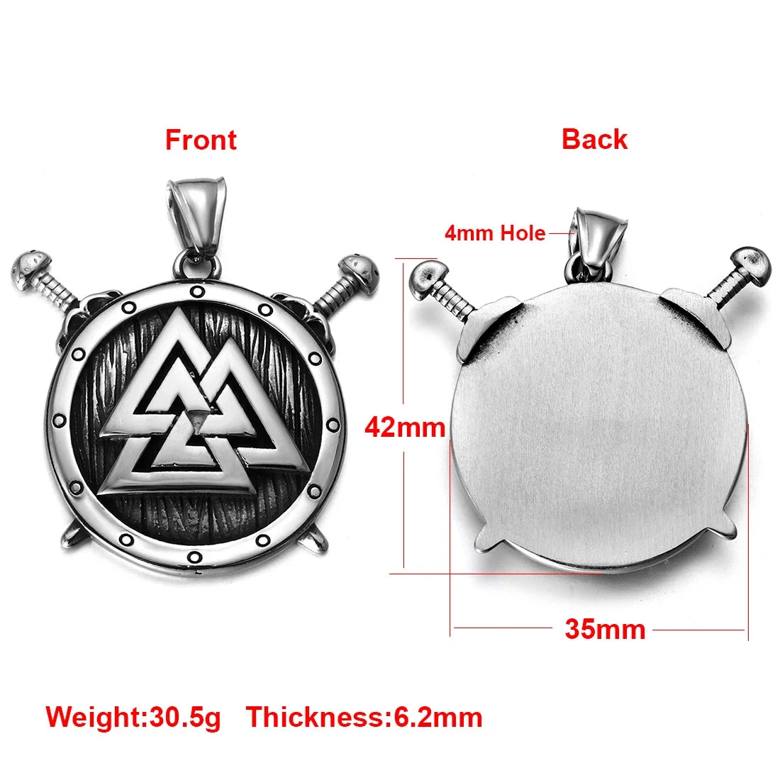 Edelstahl Viking Nordischer Anhänger für Halskette DIY Zubehör Schmuckherstellung Erkenntnisse Männer Charm Supplies Punk Axt