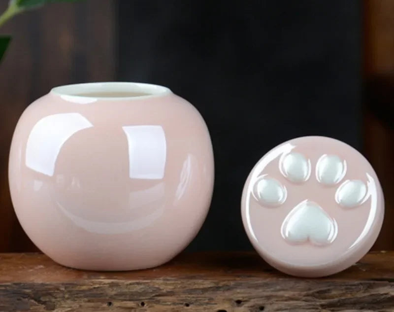 Rosa Keramik-Urne für Haustiere, Asche, feuchtigkeitsbeständig, Sammlung von Katzen- und Hundehaaren und Zähnen, Tier-Bestattungsurne, Produkte für Haustiere