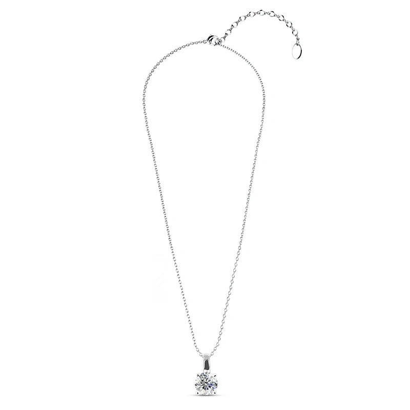 Daisini-Kristalle von Swarovski, klassische 4 Krallen, runder Schliff, glänzende Halskette, Damen-Anhänger aus 18 Karat Gold, luxuriöser Kupferschmuck