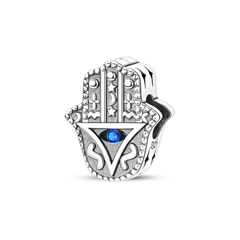 Heiße Verkäufe 925 Sterling Silber Charms Perlen Teufel Auge Fatimas Hand Kreuz Perlen Fit Original Armband Frauen DIY schmuck Geschenke
