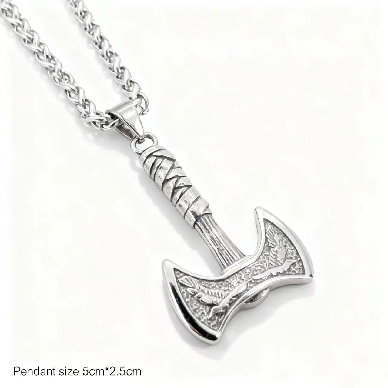 HNSP 316L Edelstahl Viking Axt Anhänger Halskette Für Männer Punk Stil Schmuck Zubehör Männliche Geschenk