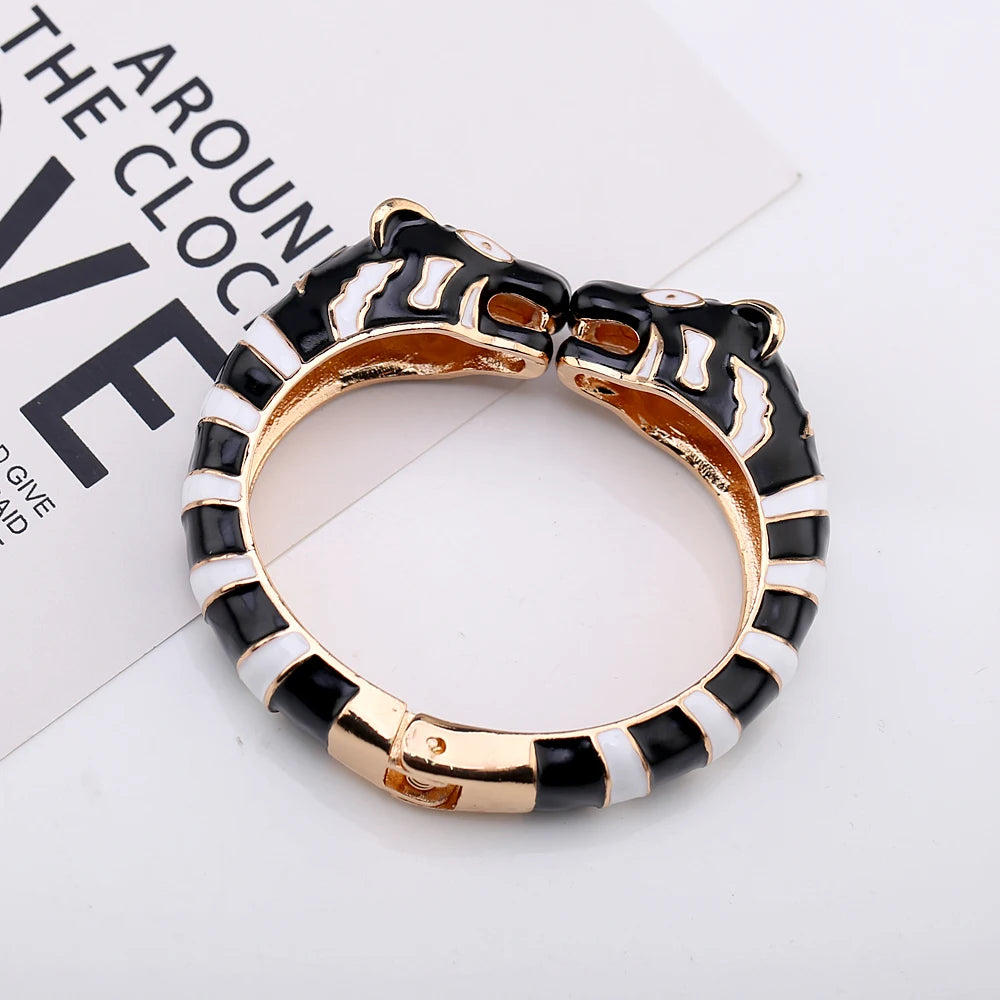 Kaymen neue Emaille bunte Tiger Armreif Manschette Armband für Frauen Mädchen Aussage mehrfarbige Mode Armreif Schmuck 15 Farben