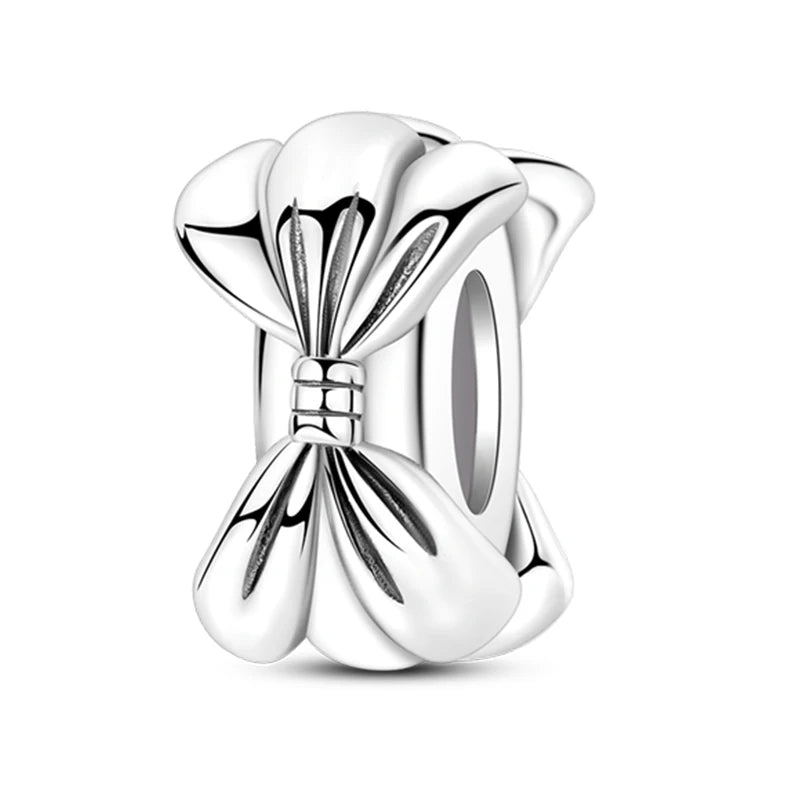 Heißer Verkauf Charms Perlen 925 Sterling Silber Farbe Bogen Kreuz Lebensbaum Perlen Fit DIY Original Armreif Charme Anhänger Schmuck